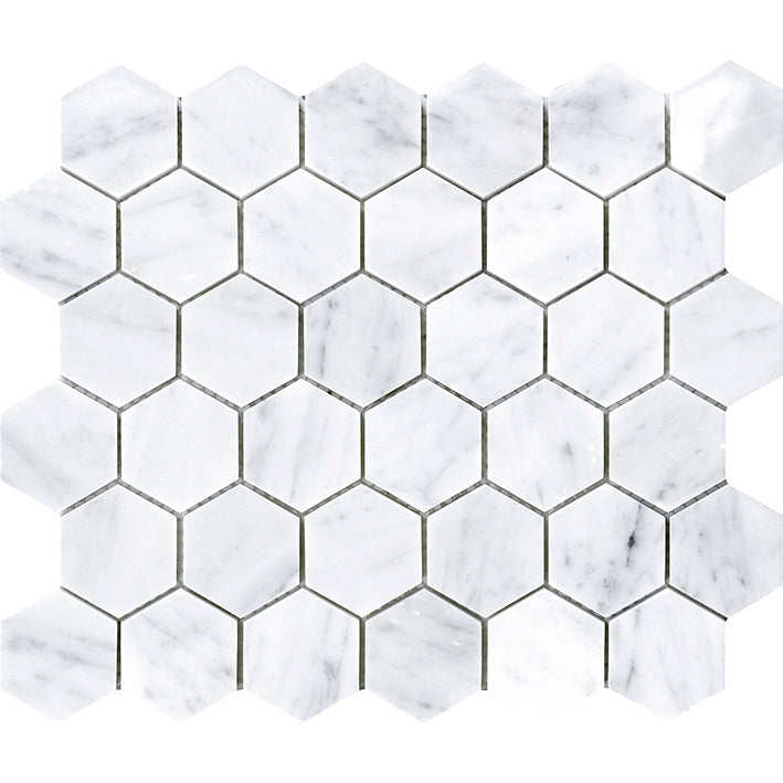 Bianca Carrara Hexagon Marmer Mozaïek