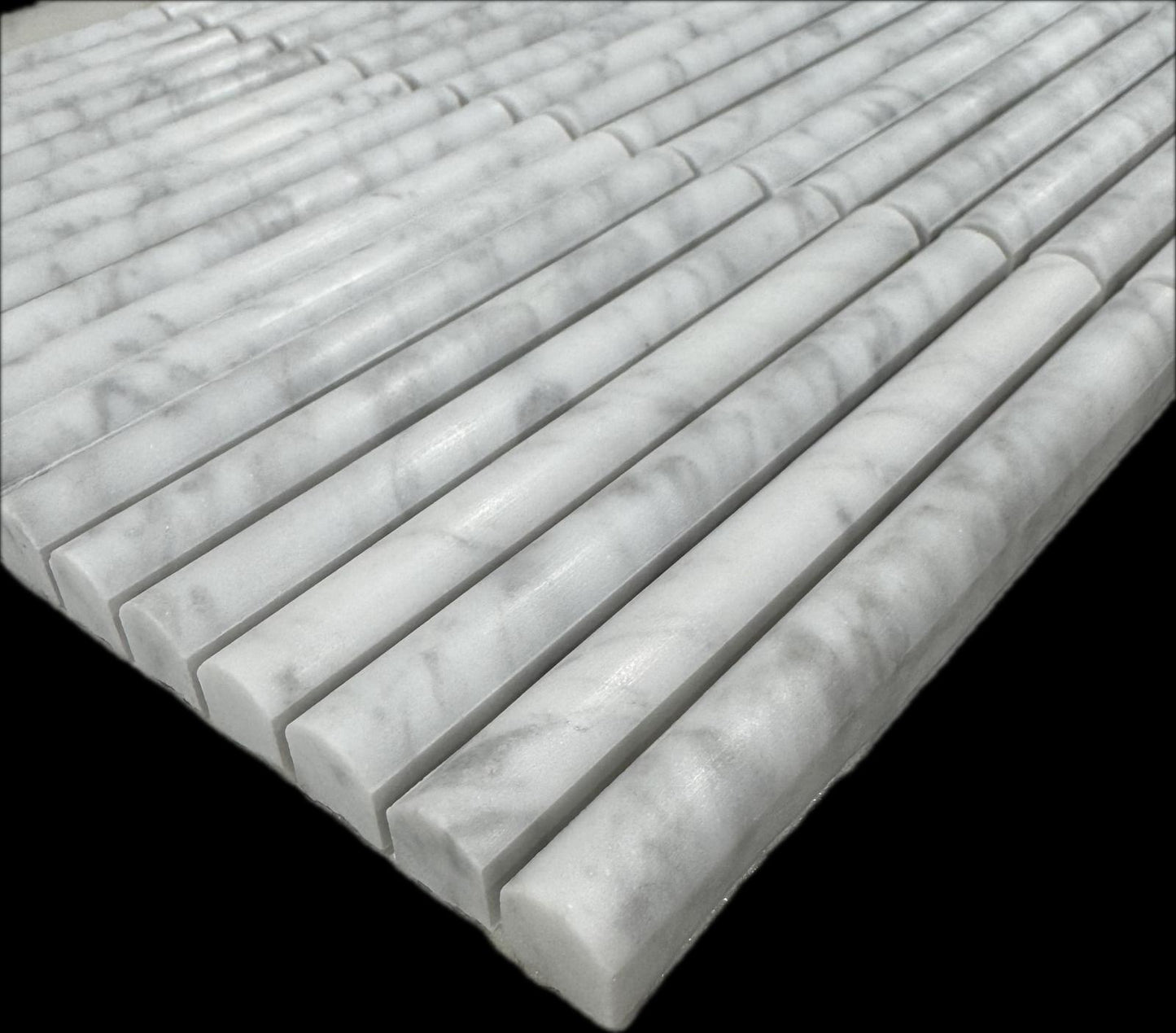 Kit Kat Kreta Bull Nose Bianco Carrara Mozaïek 151x30x15mm