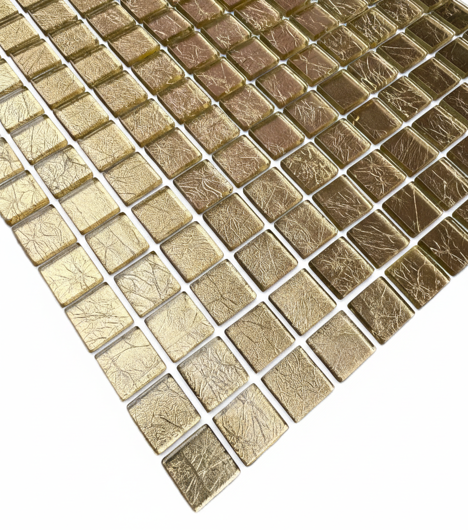 art 715 Glasmozaïek Billionare Gold 20mm square op matje 300x300x6mm