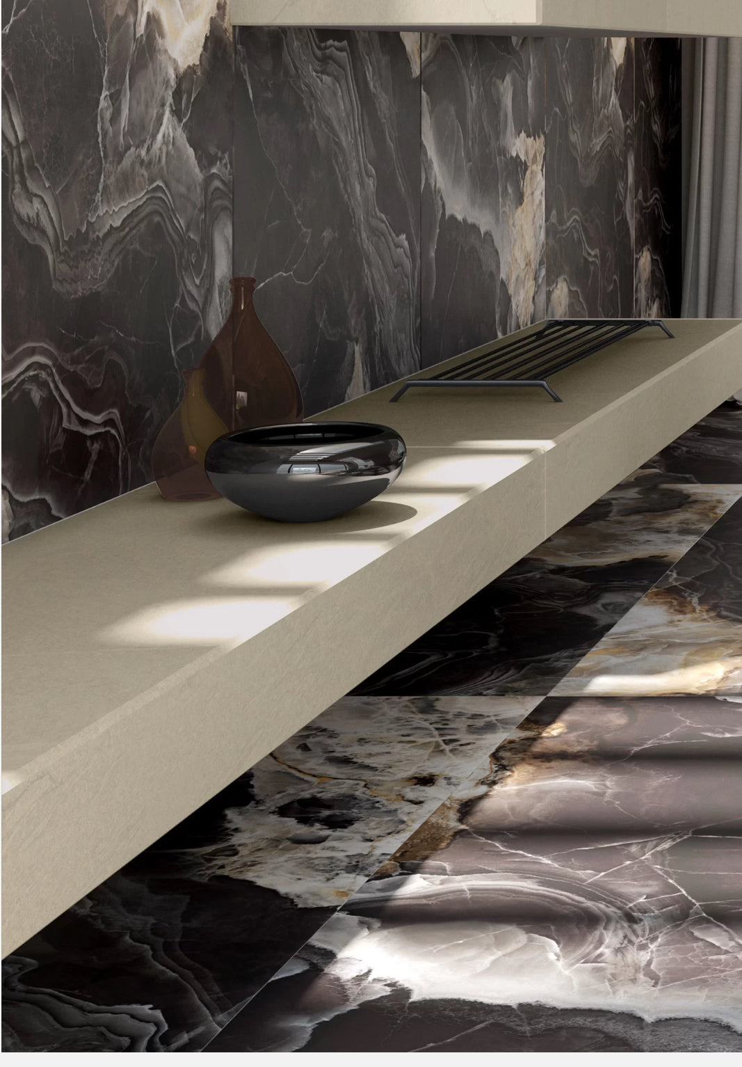 Marmerlook Onice Nero Nexion 1198x598x9mm honed