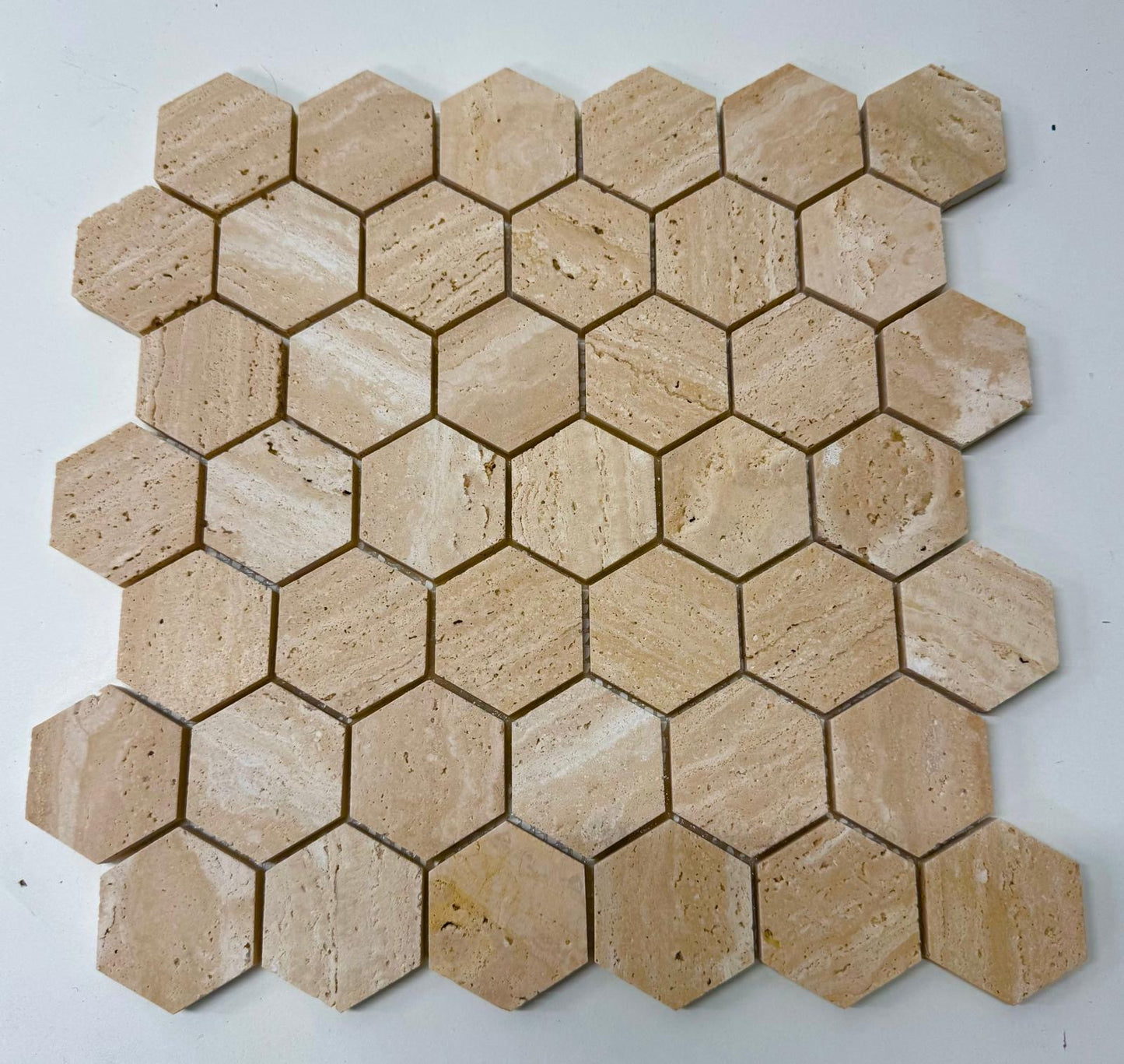 Travertin Hexagon Marmer Mozaïek 48x48mm
