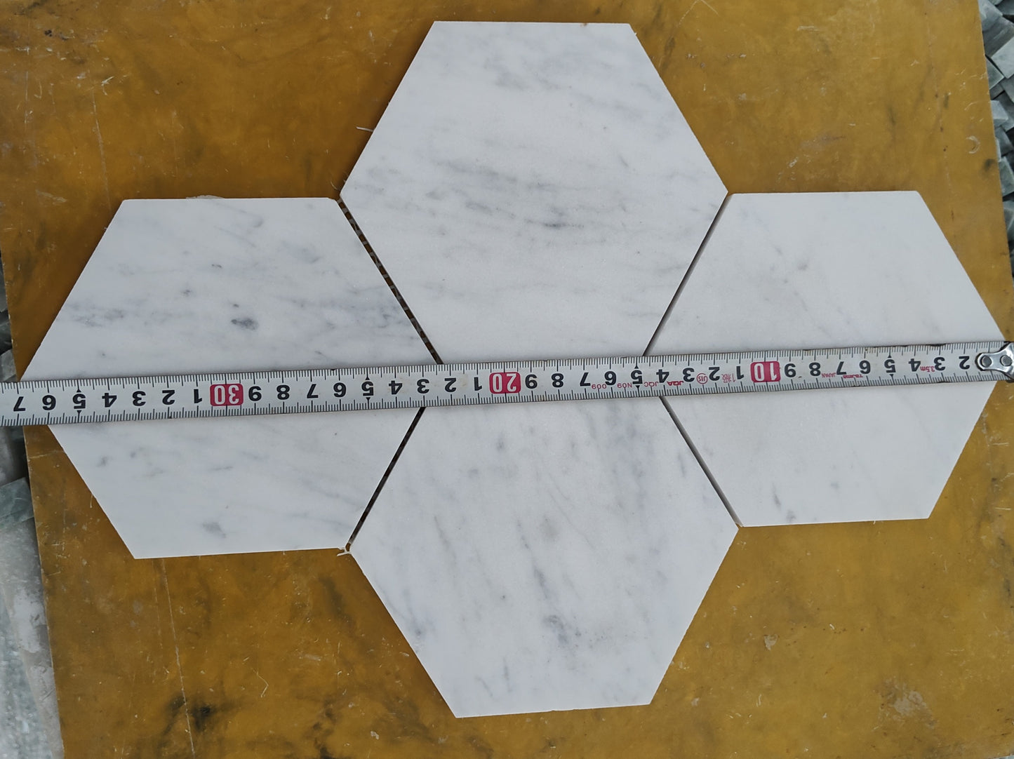 Mozaiék Marmer Hexagon Bianco Carrara Chiaro 150x150x10 gezoet