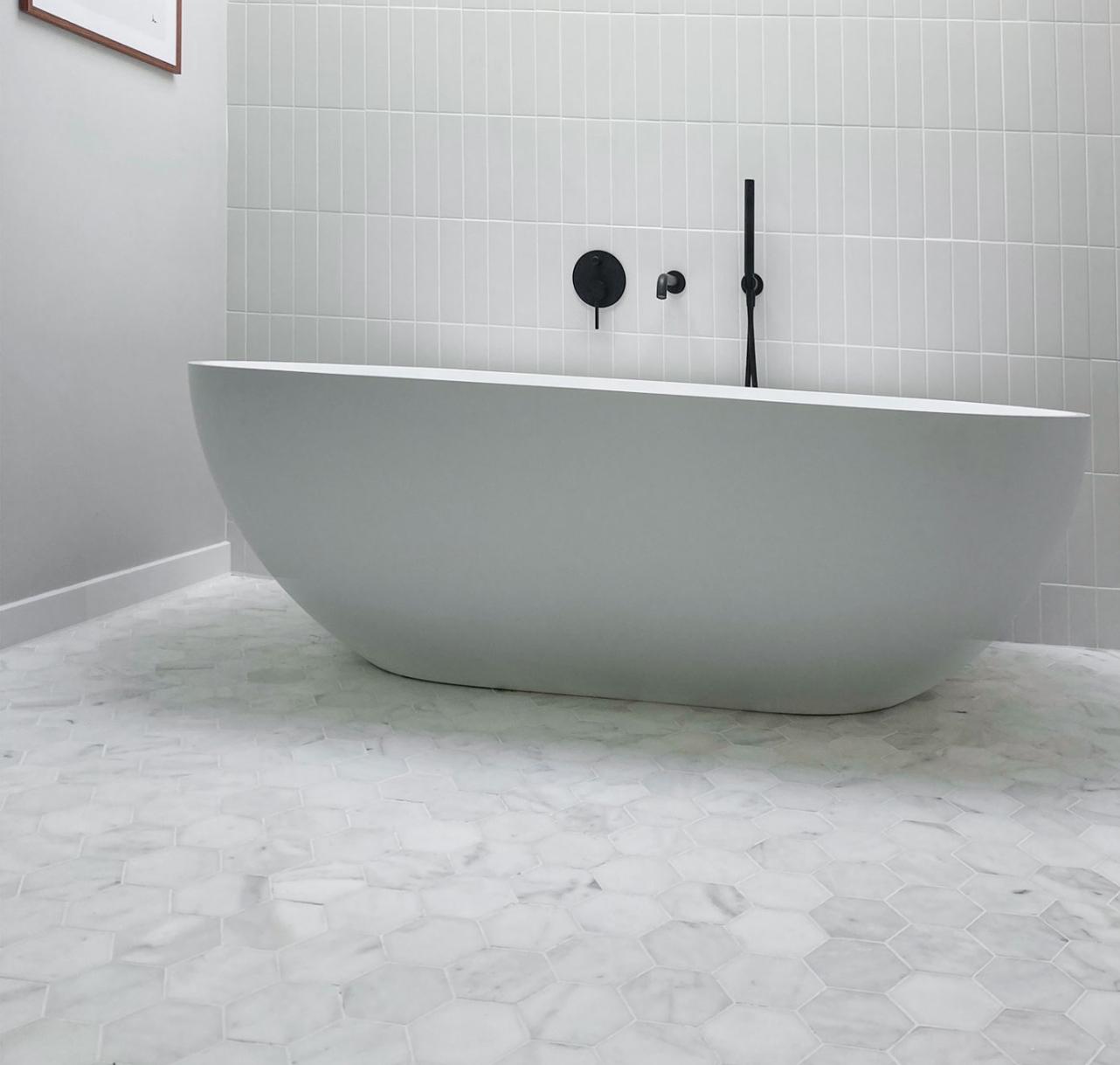 Mozaiék Marmer Hexagon Bianco Carrara Chiaro 150x150x10 gezoet
