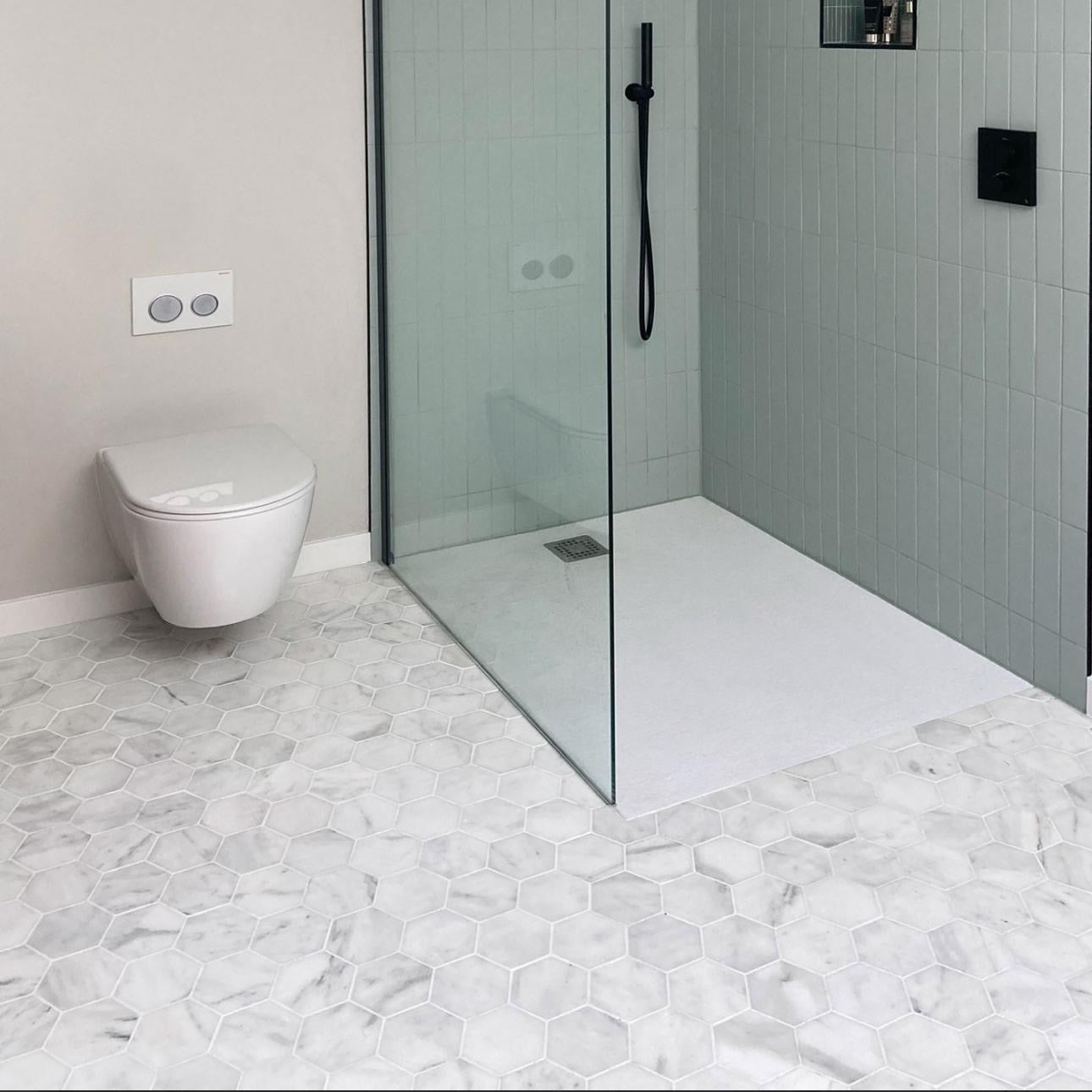 Bianca Carrara Hexagon Marmer Mozaïek
