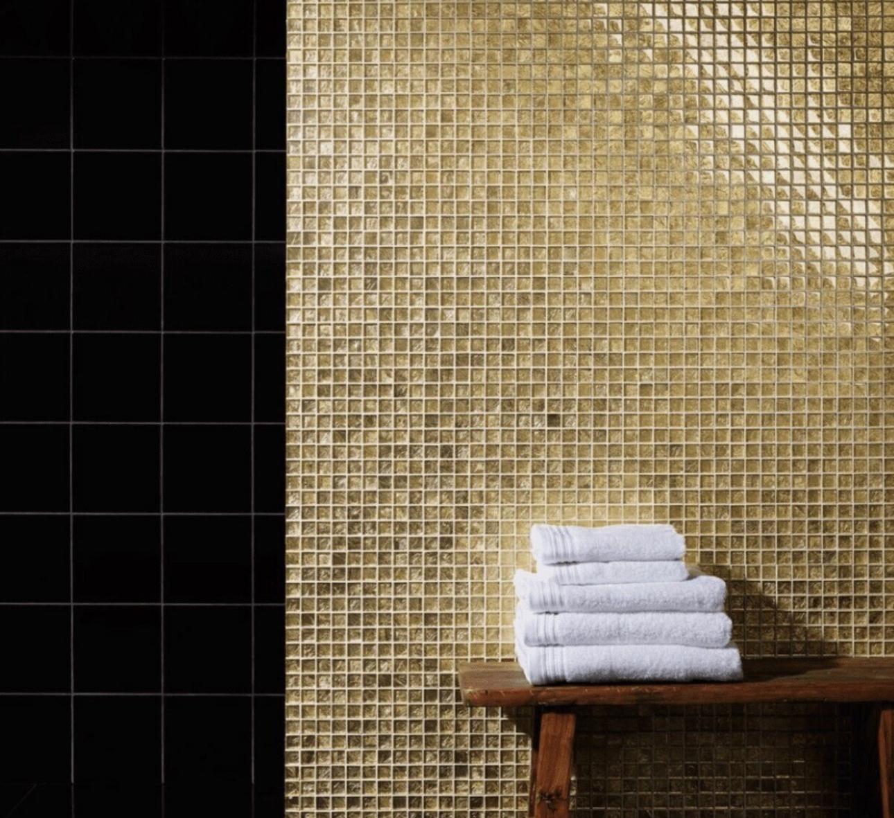 Glasmozaïek Billionare Gold 20mm square op matje 300x300x6mm