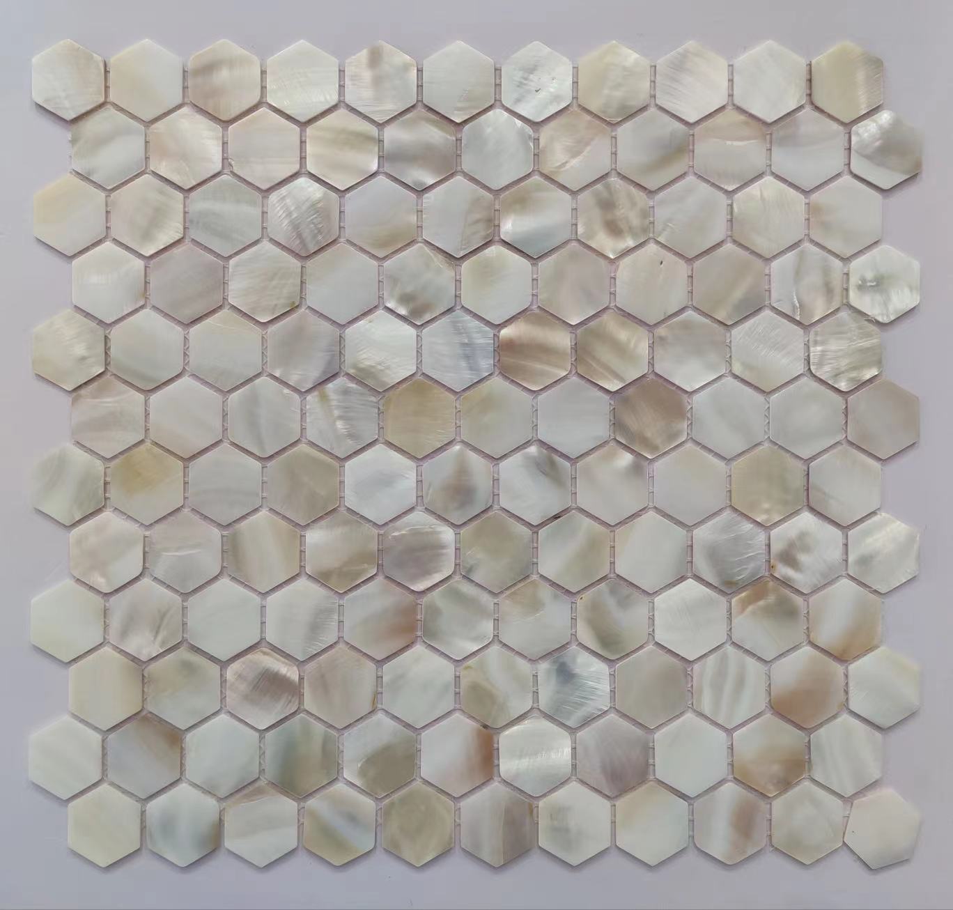 Mozaiek Shell Pearl Yellow Hexagon Yellow 25mm