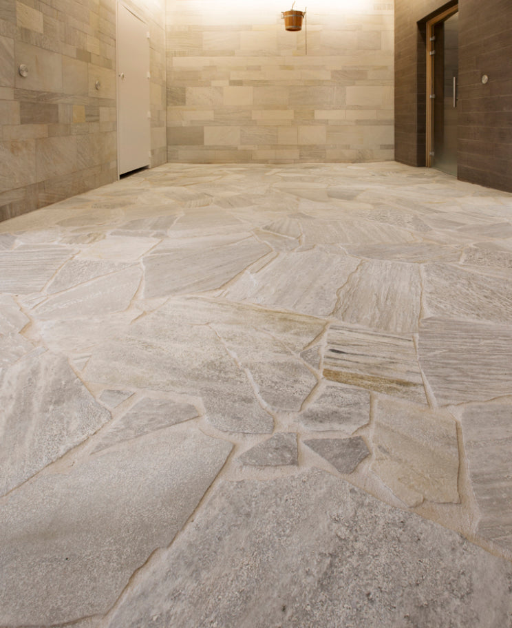 Flagstones Brasil White 25-40mm verkoop per krat inhoud 20M2