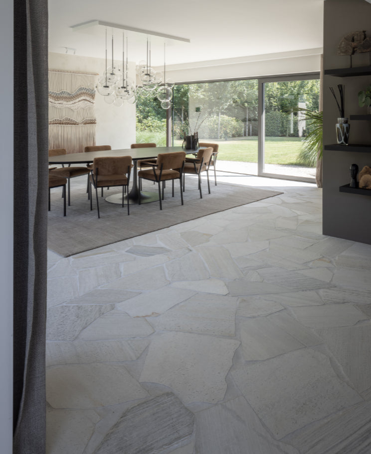 Flagstones Brasil White 25-40mm verkoop per krat inhoud 20M2