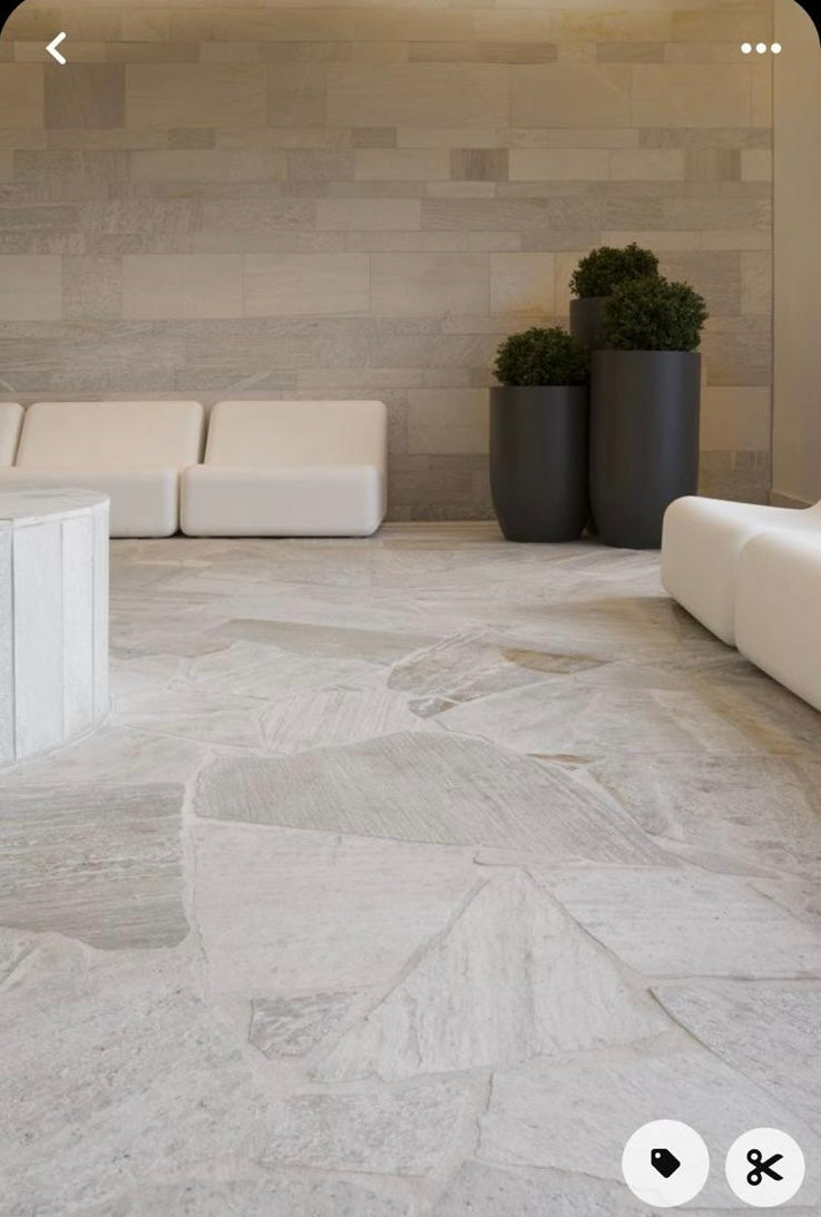 Flagstones Brasil White 25-40mm verkoop per krat inhoud 20M2
