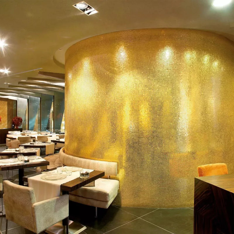 Glasmozaïek Billionare Gold 20mm square op matje 300x300x6mm