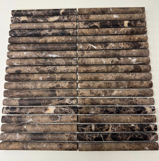 Kit Kat Marron Emperador Bull Nose Mozaïek 151x30x15mm