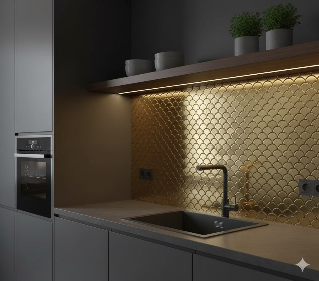 art 716 Glasmozaïek Waaier Gold