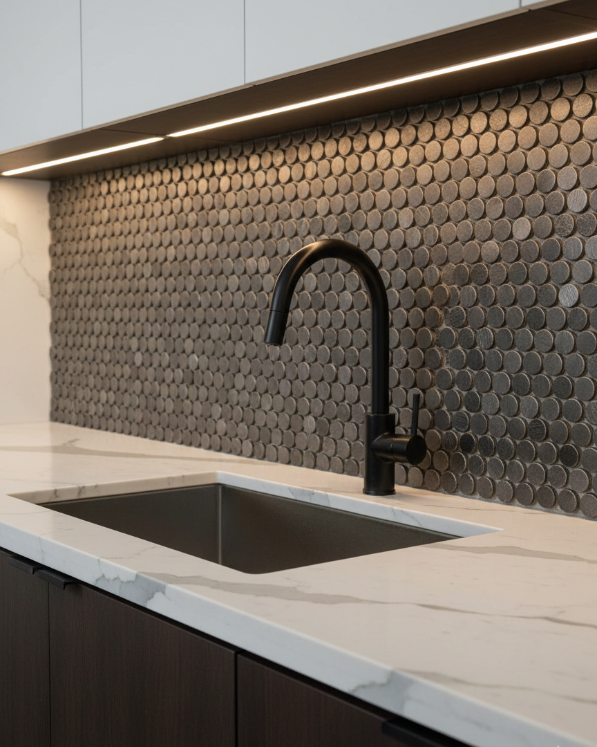 art 730 Reflections Gun Metal Penny Round 19mm