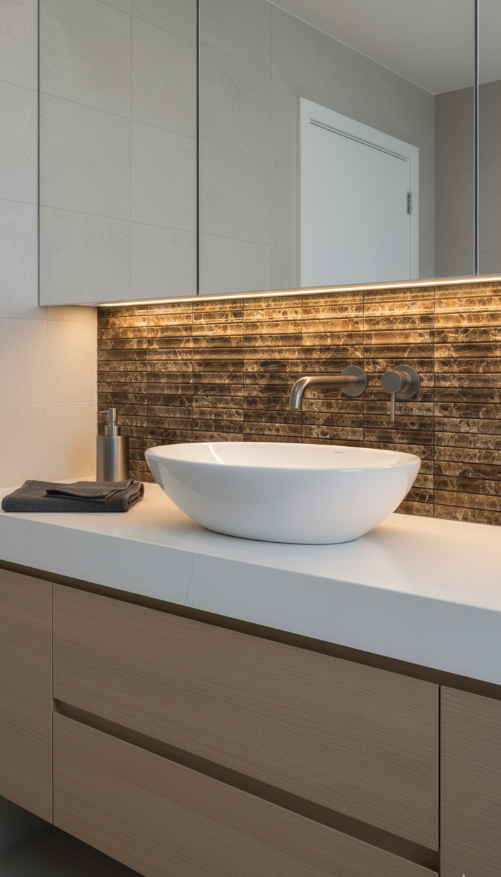 art 704 Kit Kat Conclave Marron Emperador Mozaïek 151x30x10 op matje 300x300x10mm