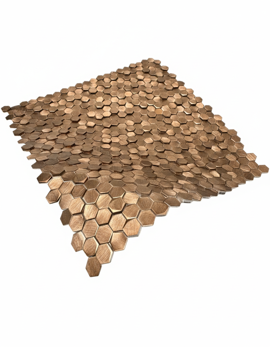 art 725 Colonial L Antic Hexagon Bronze 10mm  3D 4-8mm op matje 300x300