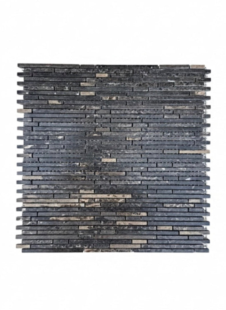 art 717 Mozaiëk Marmer Marron Emperador strips 5mm