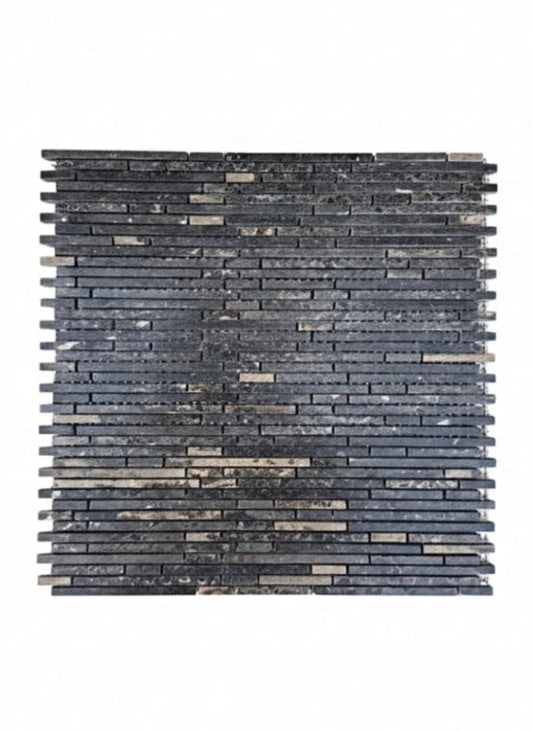 art 717 Mozaiëk Marmer Marron Emperador strips 5mm