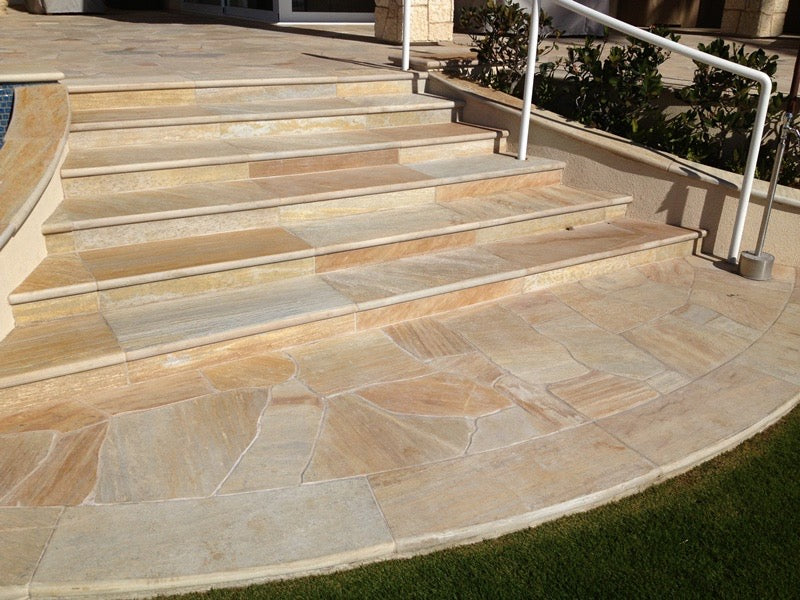 Flagstones Brasil Yellow Dikformaat  XL 25-40mm inhoud krat 22M2 = 1500KG