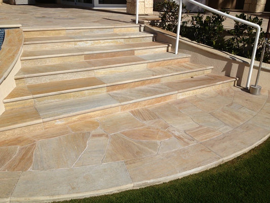 Flagstones Brasil Yellow Dikformaat  XL 25-40mm inhoud krat 22M2 = 1500KG