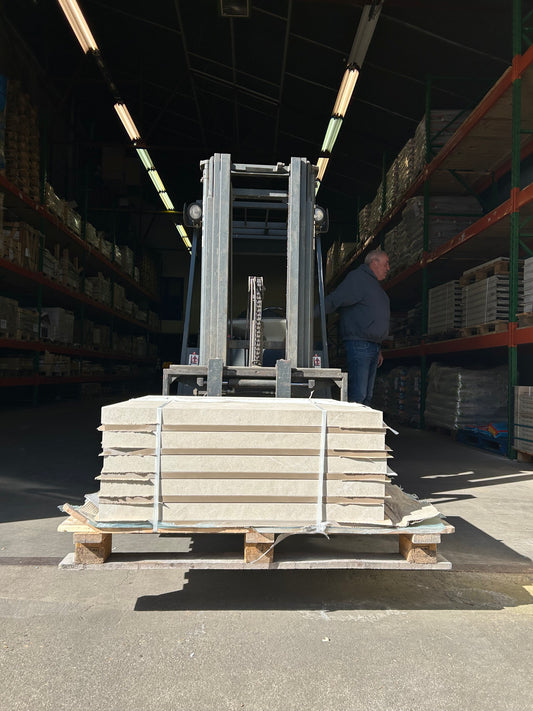 Zwembadranden Keramisch merk Tuscania Italie Cortina Sabbia 900x450x20-50mm op voorraad