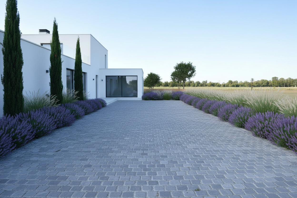 Kasseien Kandla Grey 10x10-14x14x5-7cm -20x14x5-7cm en 20x14x3-5cm