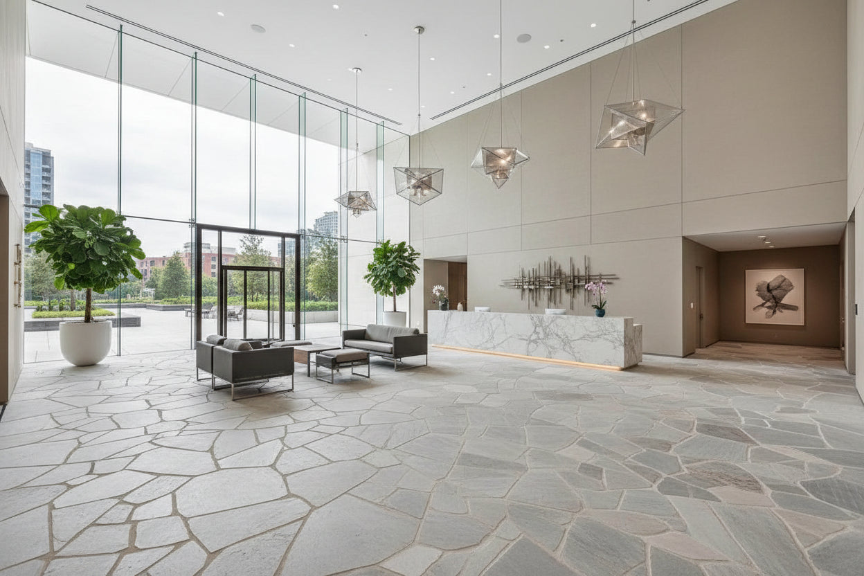 Flagstones  Brasil White Dikformaat  XL 25-40mm verkoop per krat inhoud 22M2