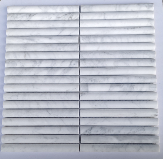 art 701 Kit Kat  Bull Nose Bianco Carrara Mozaïek 151x30x15mm gezoet