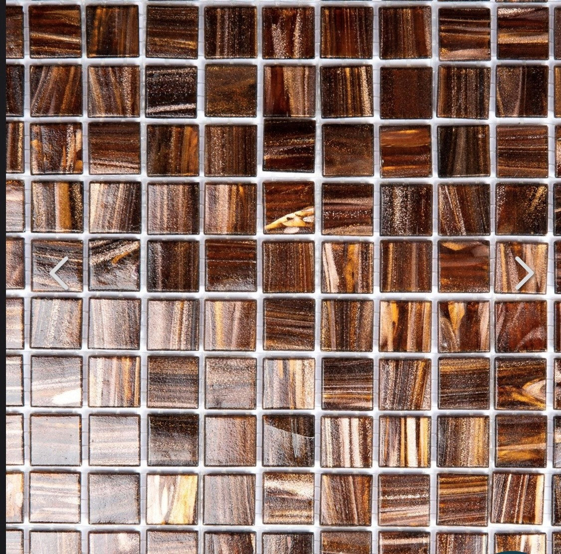 art 715  Mosaic Amsterdam glas  brown gold 23mm op matje 300x300x4mm