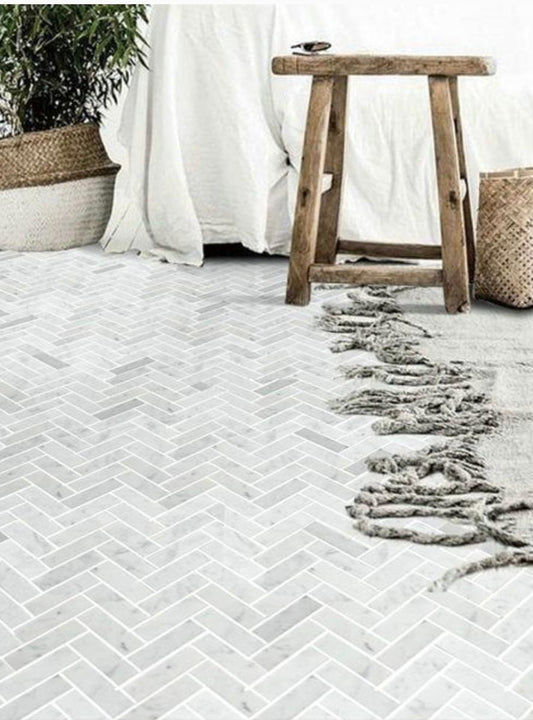 art 718 Marmer Heringbone Bianca Carrara C 75x23x10mm op matje uitverkocht