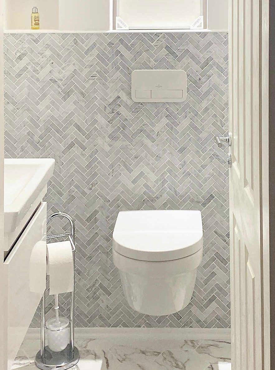 Mozaiek Marmer Bianca Carrara C 75x23x10mm op matje