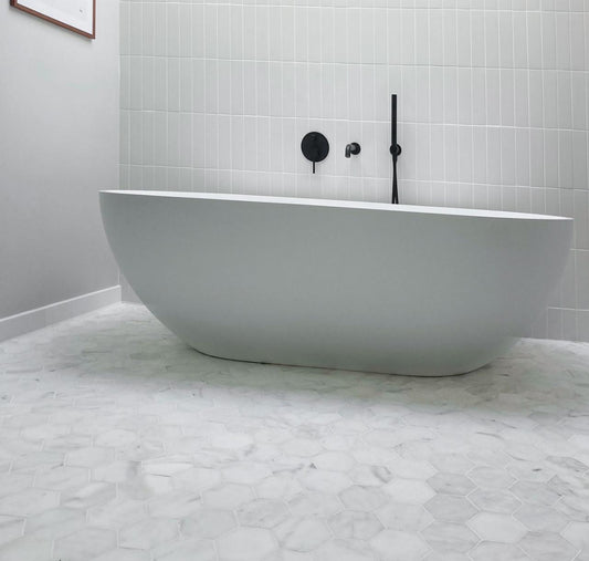 art 719 Marmer Hexagon Bianca Carrara 150mm  honed