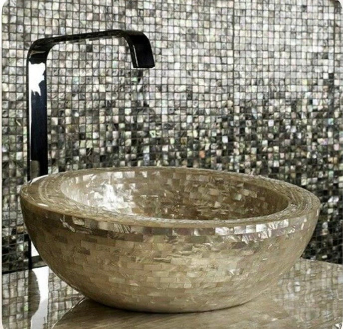 art 700 Deep Sea Oyster Pearl Natural Mozaïek 15mm op matje 300x300x2mm