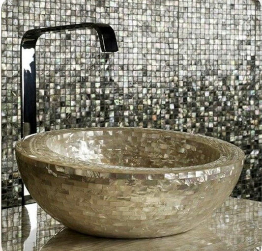 art 700 Deep Sea Oyster Pearl Natural Mozaïek 15mm op matje 300x300x2mm