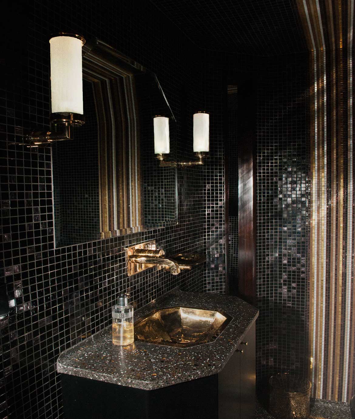 art 713 Glas Mozaiëk Amsterdam Black-Gold 20mm op matje 300x300x4mm