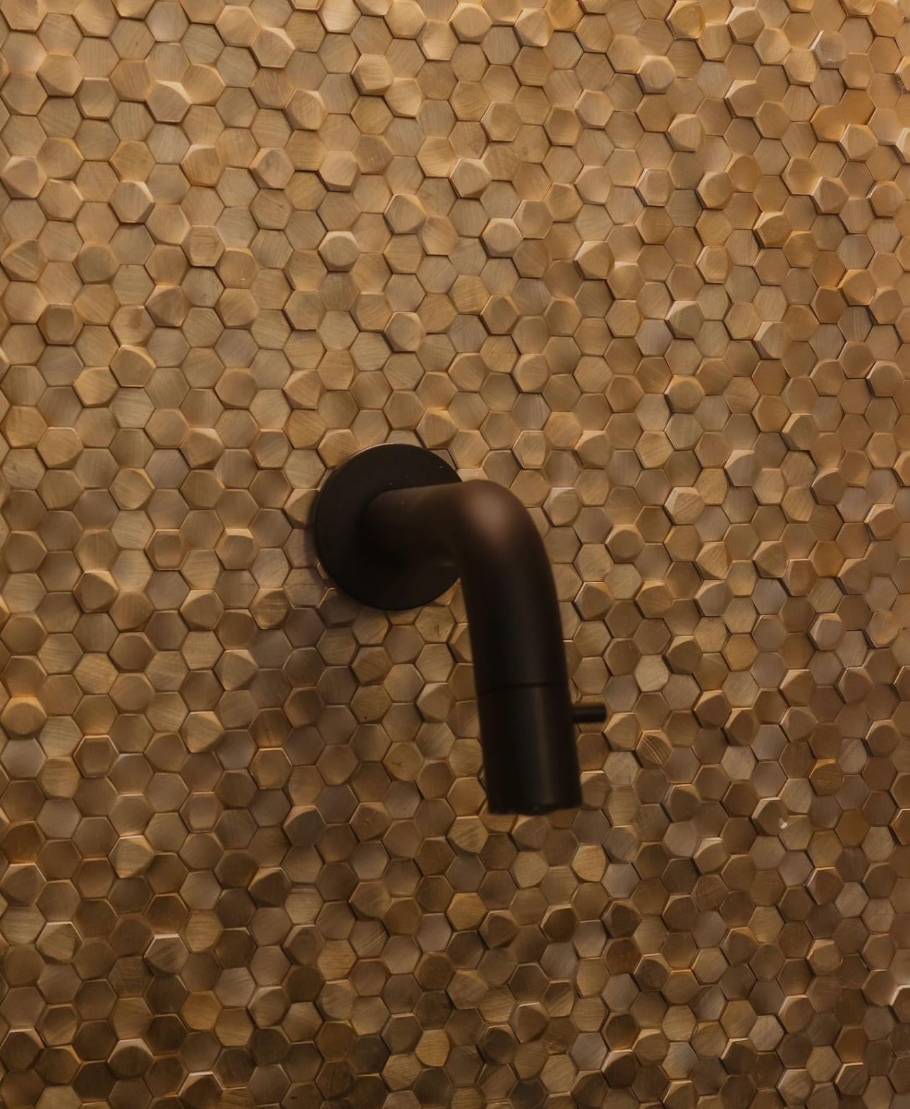 A 727 Colonial L Antic Hexagon Gravity  10mm Copper 3D op matje 300x300x4-8mm