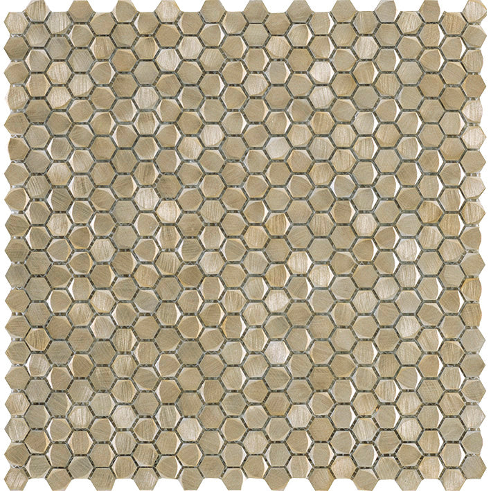 Mozaiëk Hexagon Colonial Gravity Gold  10mm op matje