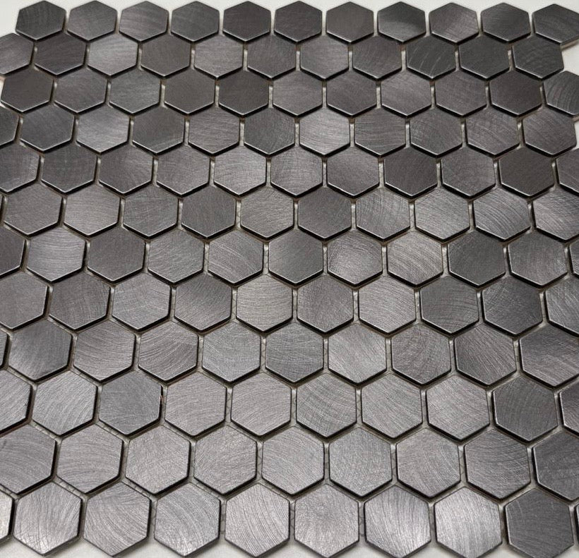 art 730 Reflections Gun Metal Hexagon 23mm op matje 300x300x8mm