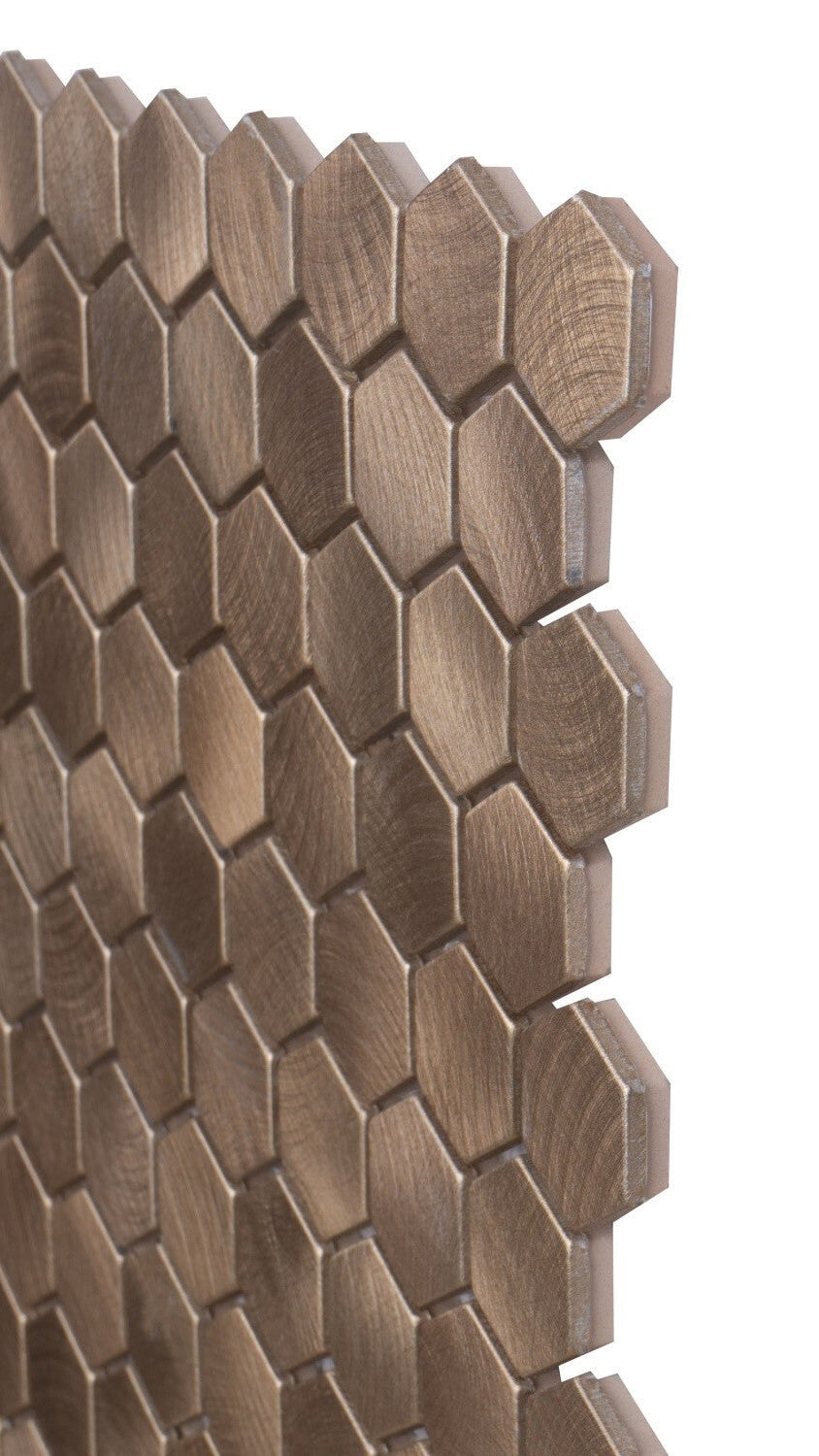 art 734 Reflections Hexagon Bronze 23mm op matje 300x300x8mm prijs per stuk