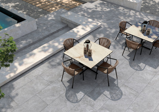 Terras Tegel Tuscania Serie Dolomia Grey FP2 894x894x20mm  naturale