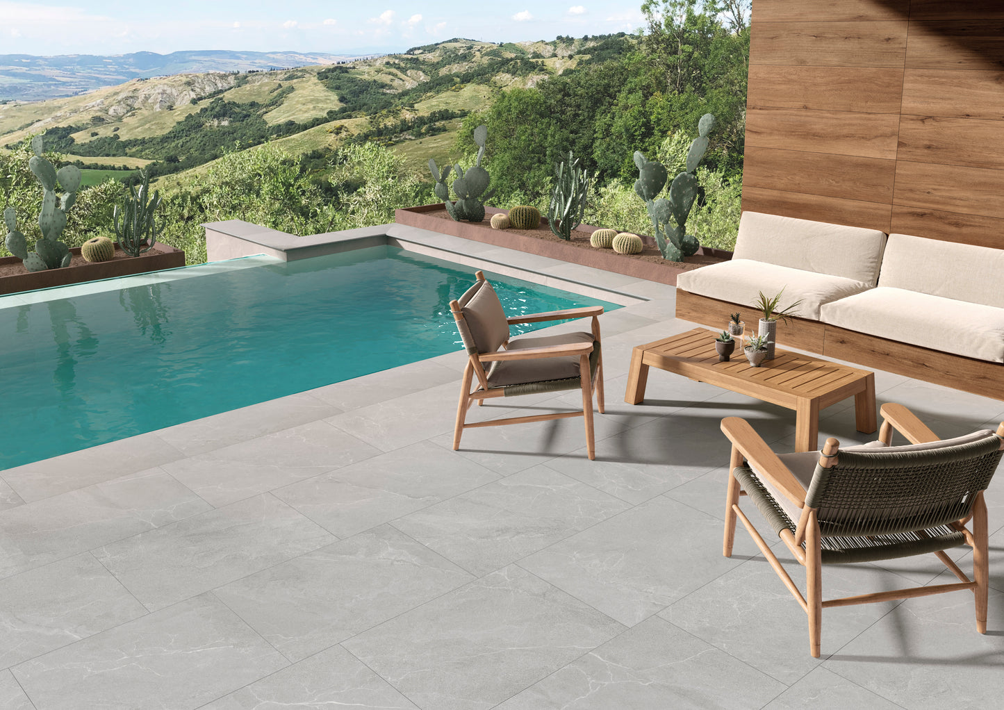 Terrastegels Cortina Cenere 894x894x20mm naturale