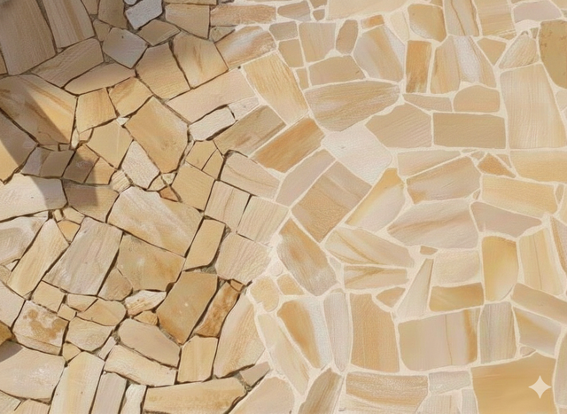 Flagstones Brasil Yellow Dikformaat  XL 25-40mm inhoud krat 22M2 = 1500KG