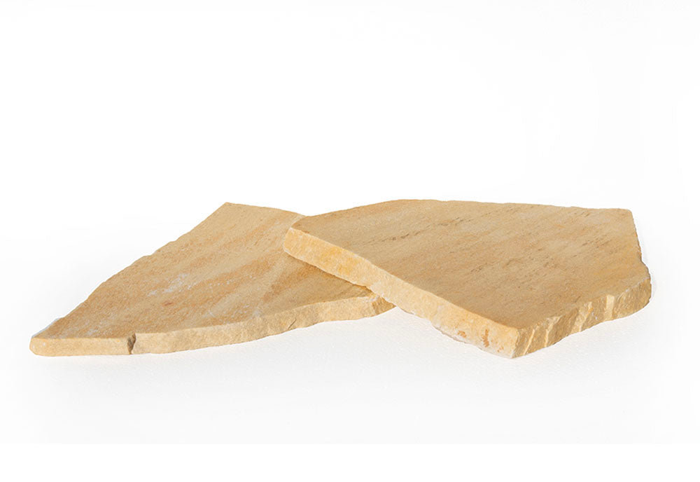 Flagstones Brasil Yellow Dikformaat Jumbo  XXL  25-40mm 2-4pc M2 inhoud krat 22M2