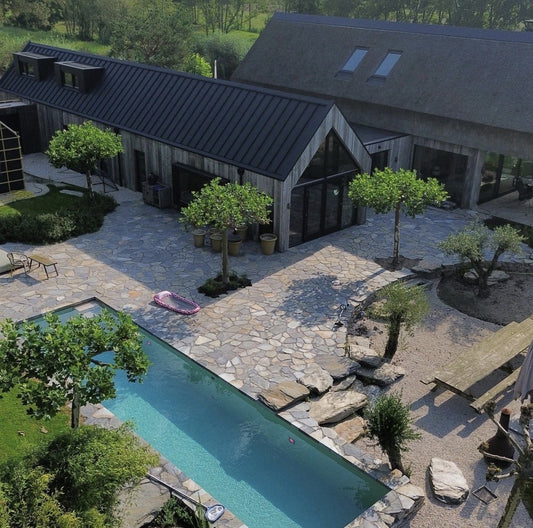 Flagstones Kavalas Bleu 30-50mm verkoop per volle krat inhoud 15M2