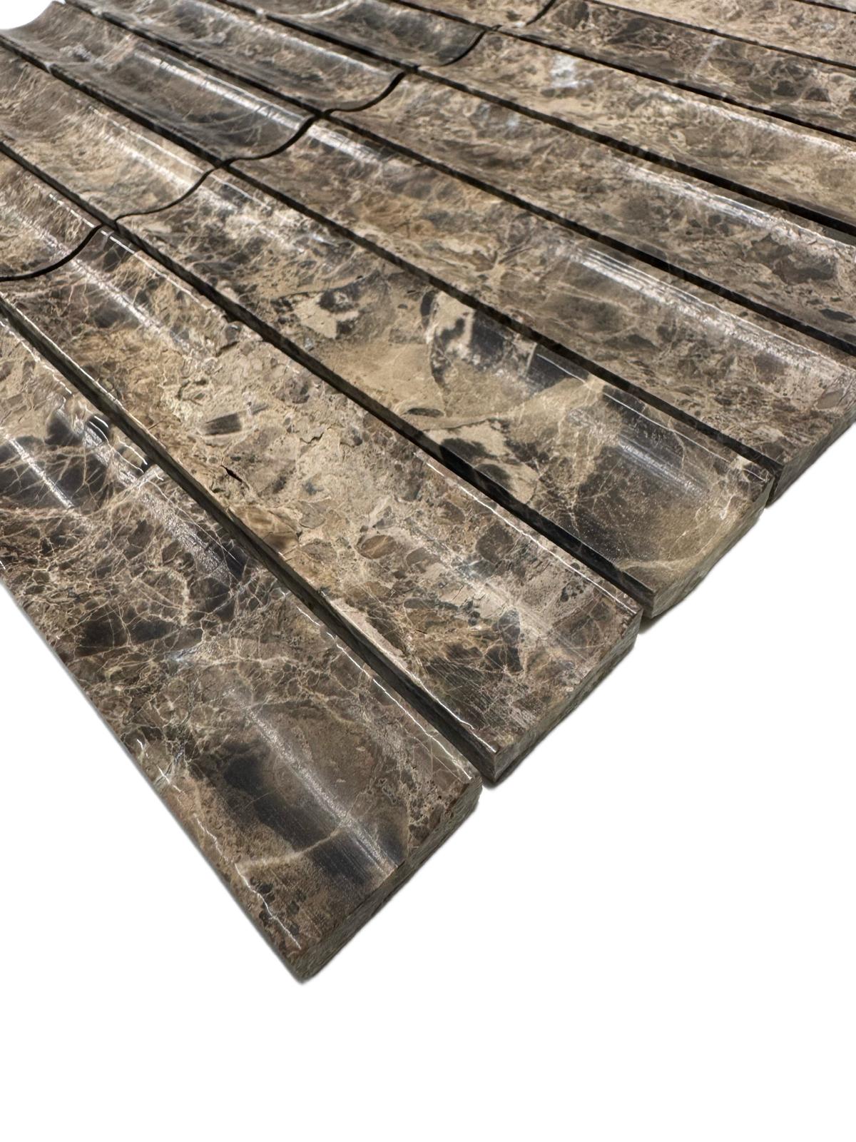 art 704 Kit Kat Conclave Marron Emperador Mozaïek 151x30x10 op matje 300x300x10mm