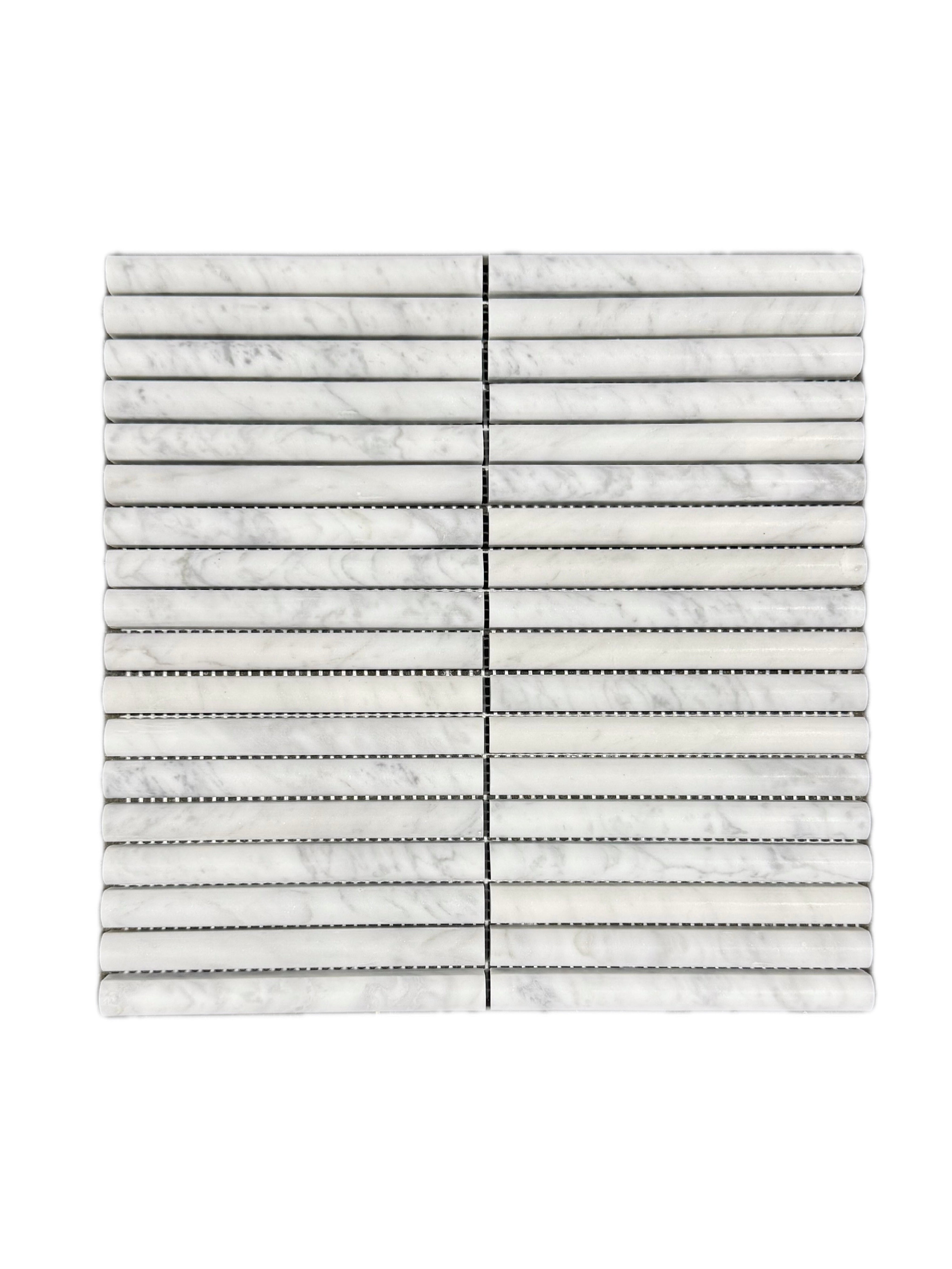 art 701 Kit Kat  Bull Nose Bianco Carrara Mozaïek 151x30x15mm gezoet