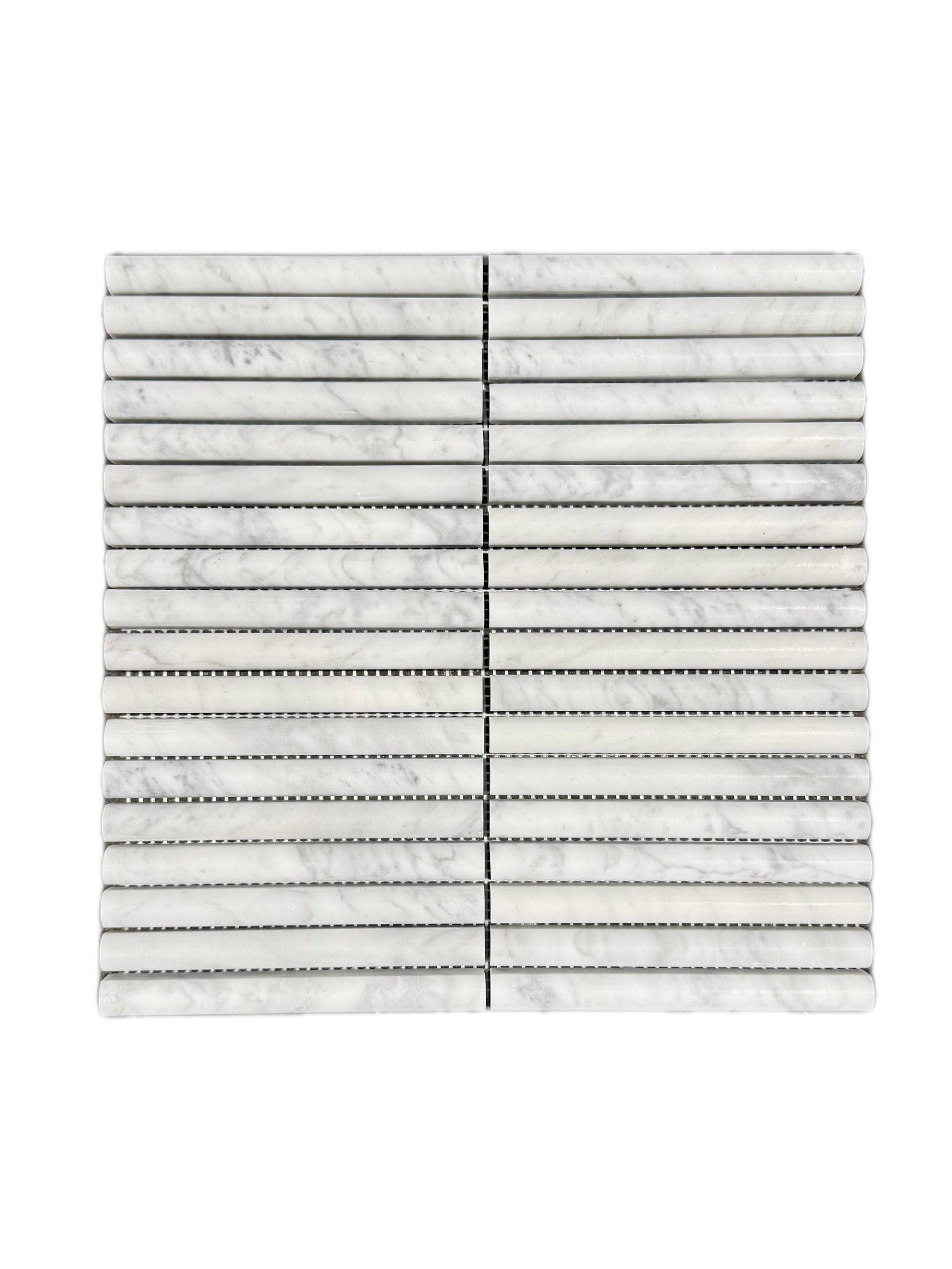 art 701 Kit Kat  Bull Nose Bianco Carrara Mozaïek 151x30x15mm gezoet