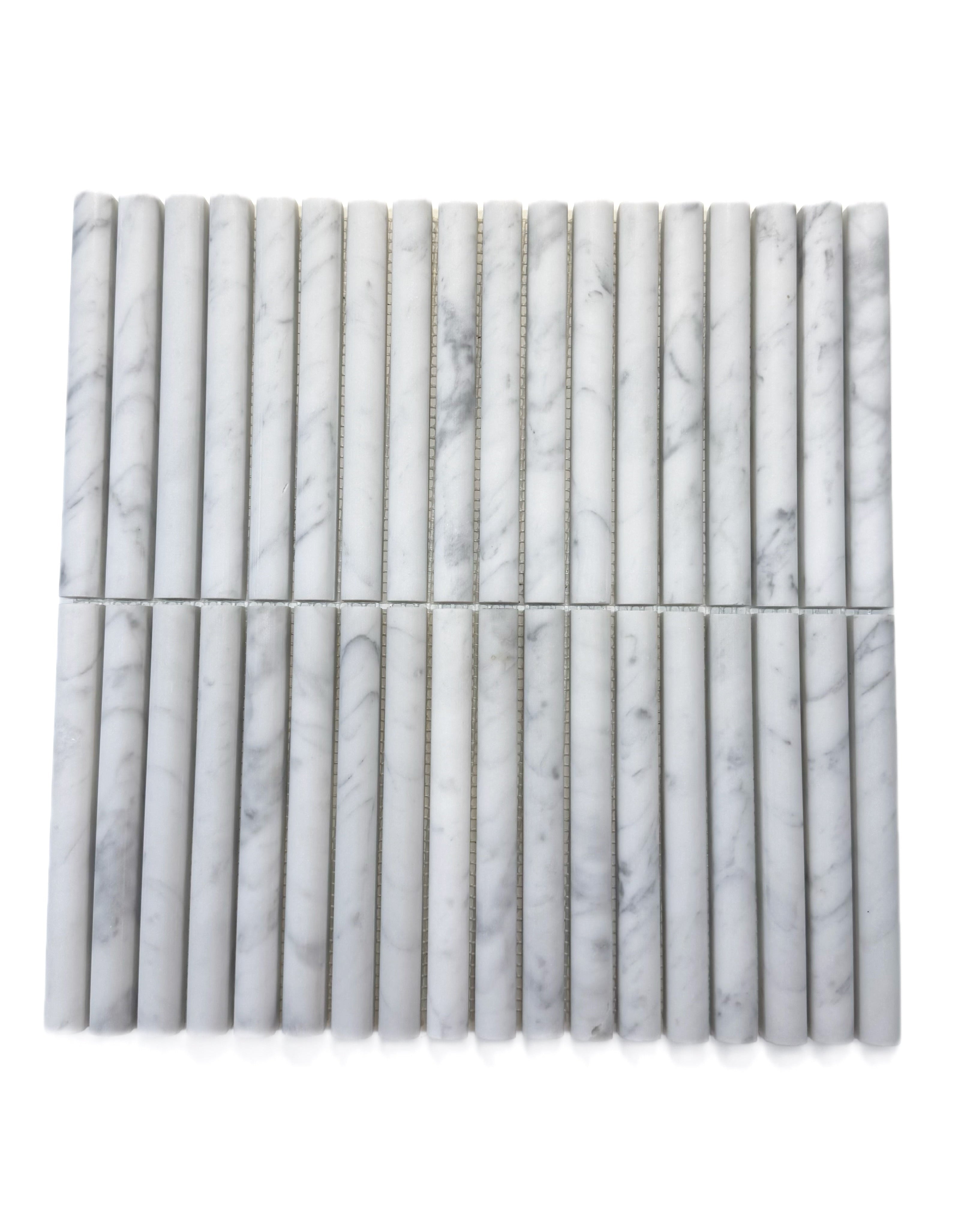 art 701 Kit Kat  Bull Nose Bianco Carrara Mozaïek 151x30x15mm gezoet