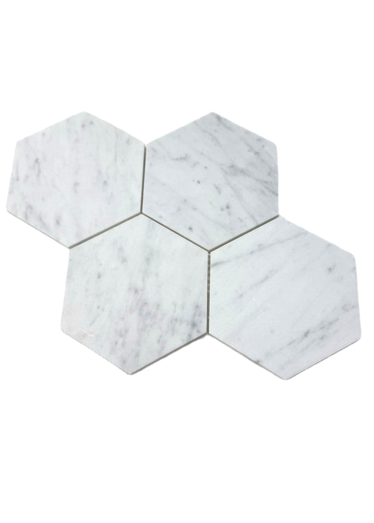 art 719 Marmer Hexagon Bianca Carrara 150mm  honed