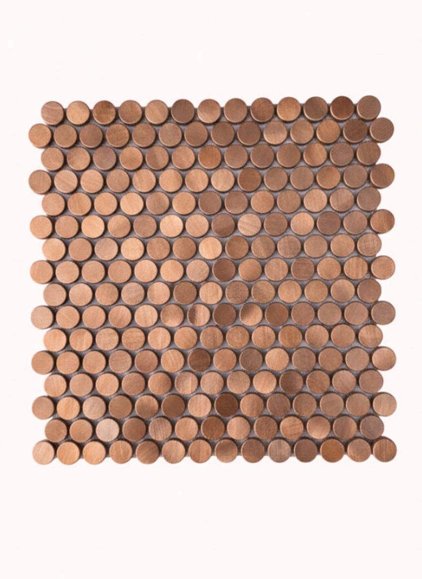 art 731 Refelections Penny Round Koper 19mm geschuurd