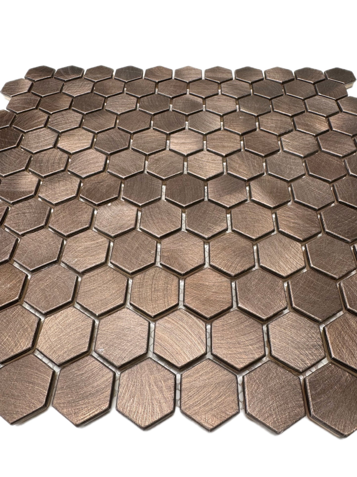 art 734 Reflections Hexagon Bronze 23mm op matje 300x300x8mm prijs per stuk